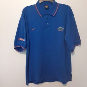 Nike Dri-Fit Florida Gators Mens M Blue Short Sleeve Polo Shirt NCAA Check